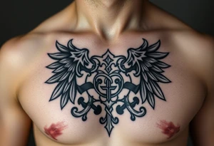 Powerful, majestic and dark Irish family crest for Smith tattoo idea