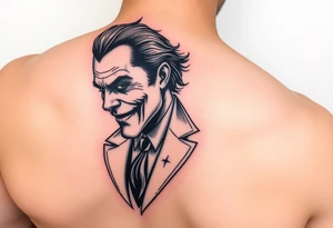 Dc comics villain the joker left back side of forearm tattoo idea