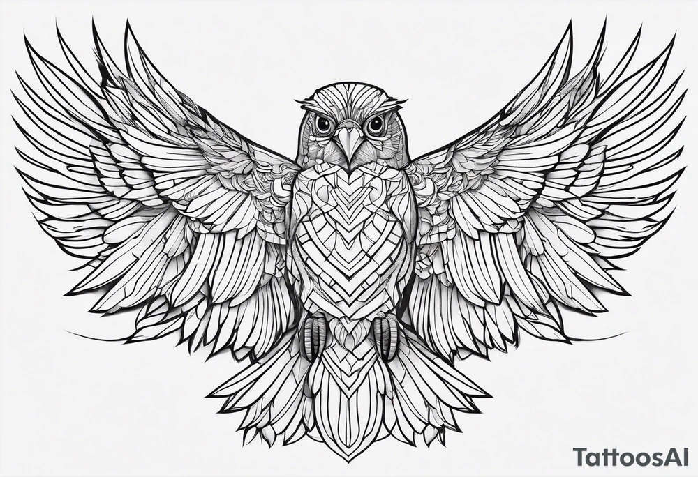 outline drawing of a bird tattoo idea