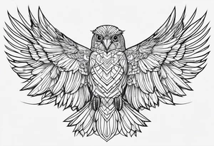 outline drawing of a bird tattoo idea