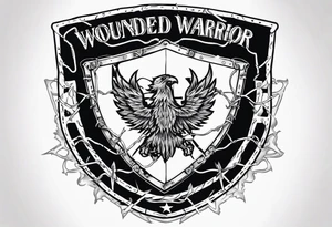 Wounded warrior valhalla shield barb wire prison tattoo idea