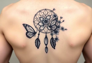 Dreamcatcher with butterfly's and Cherry blossom tattoo idea