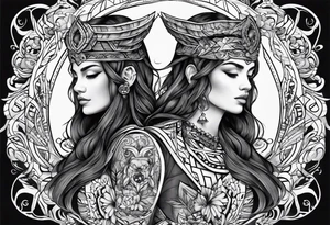 Gemini tribalism tattoo idea