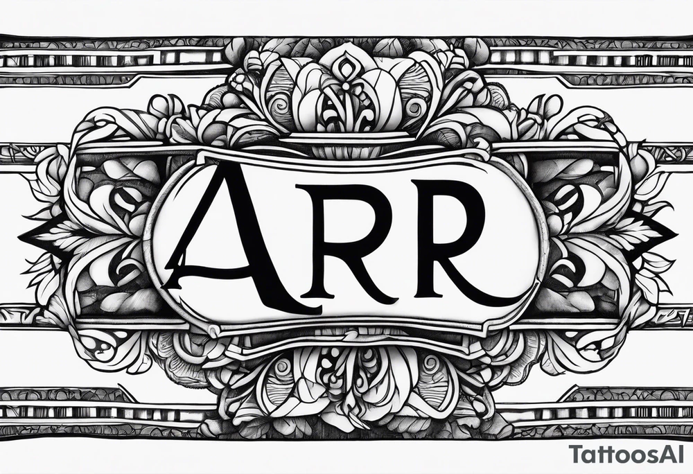 A headband with the letters A R in the middle tattoo idea
