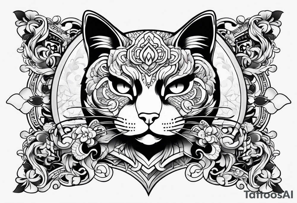 Lucky cat tattoo idea
