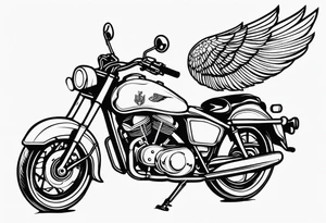 Motorcycle, wings, Vietnam veteran tattoo idea