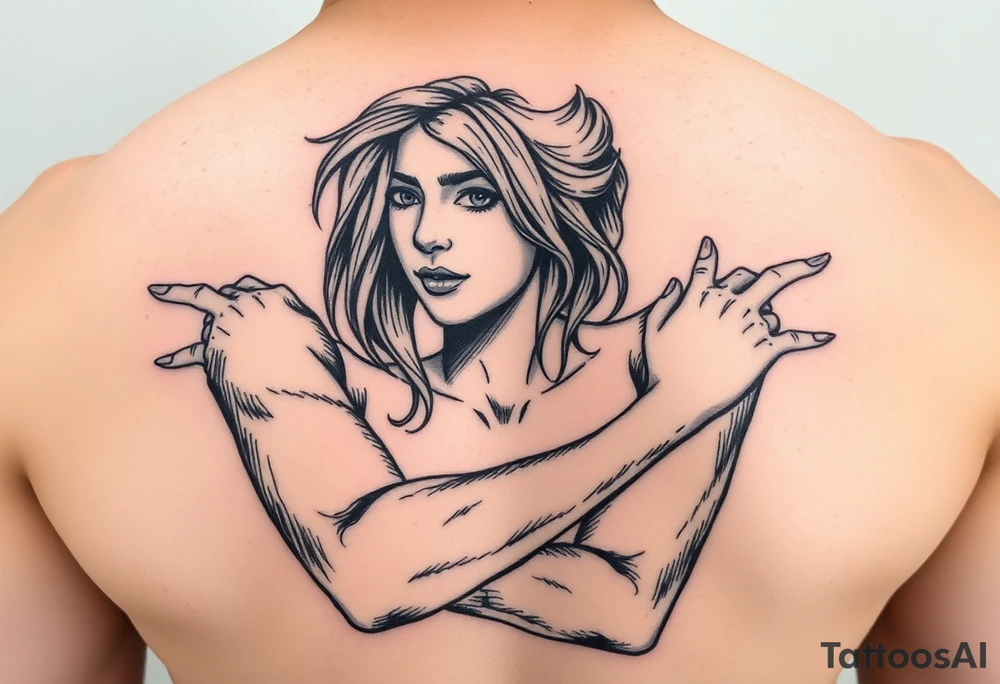 Picture of a girl with hairy arms named Harriet tattoo idea