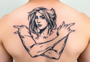 Picture of a girl with hairy arms named Harriet tattoo idea