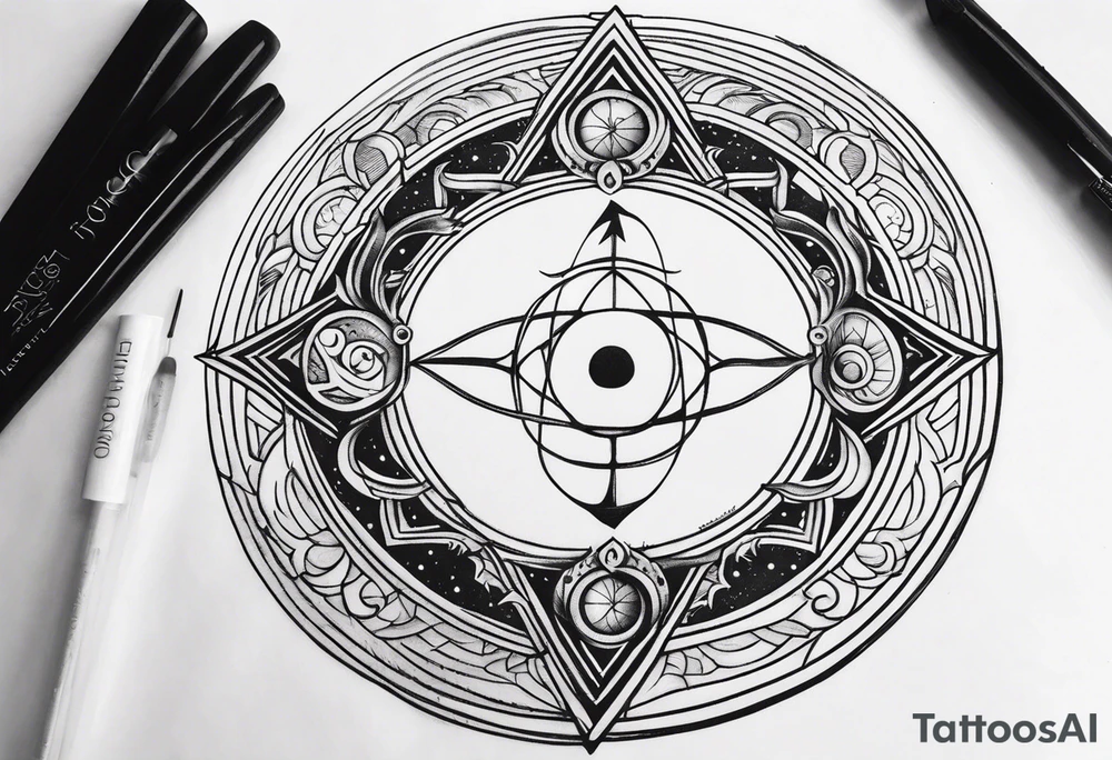 Cancer zodiac moon tattoo idea