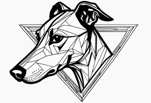 Greyhound head, majestic, inside diamond shape tattoo idea