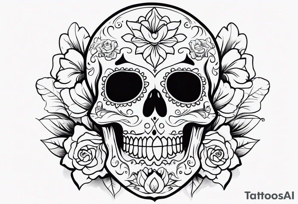 Day of dead skull with smoke around it tattoo idea