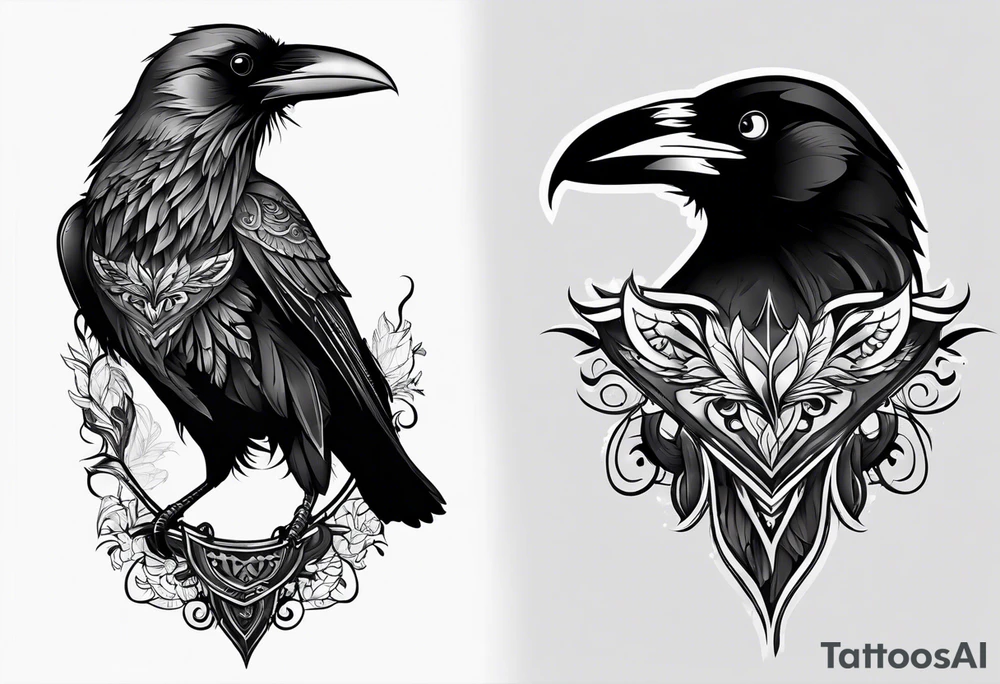 Raven tattoo idea