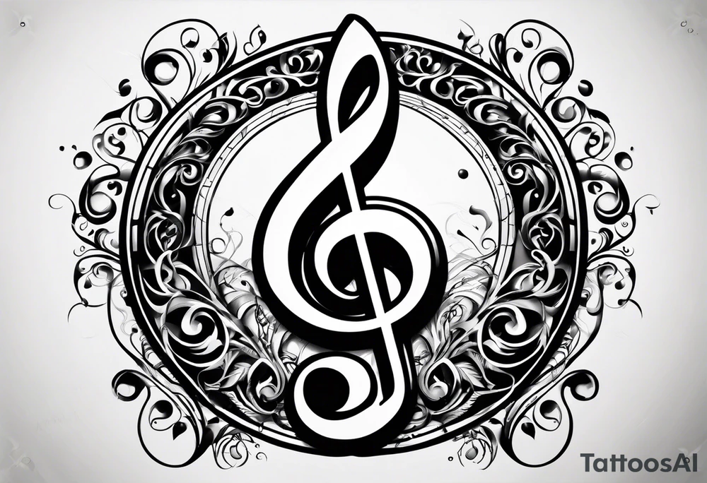 bass clef tattoo idea