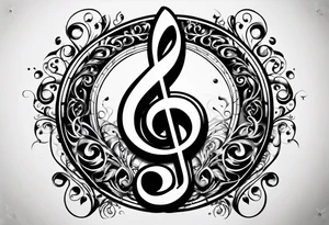 bass clef tattoo idea