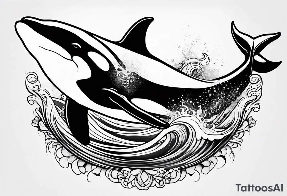 Killer whale outline with no shading tattoo idea Killer whale outline with no shading tattoo idea