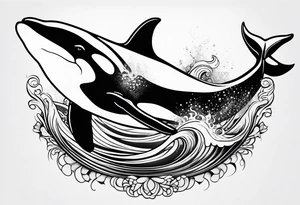 Killer whale outline with no shading tattoo idea