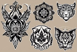 put these numbers in a simple design: 
08.15.1966, 07.17.1974, 03.03.1992, 02.11.2008 and 02.02.2006 tattoo idea