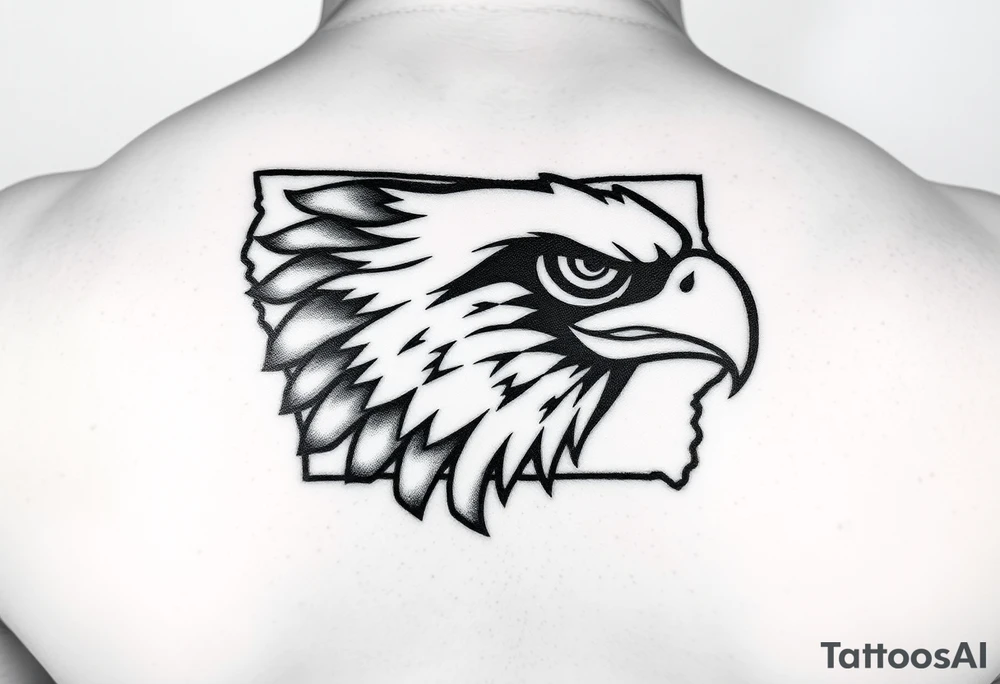 The state of Iowa and herkey the Hawkeye tattoo idea
