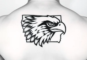 The state of Iowa and herkey the Hawkeye tattoo idea