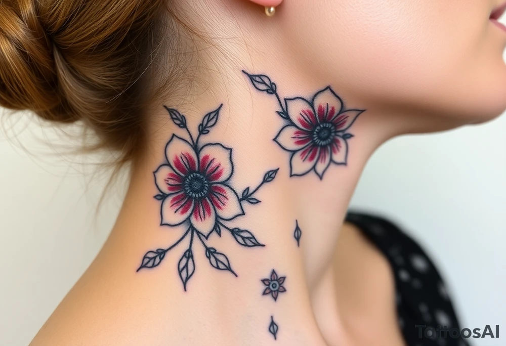 Tribal flowers somoan tattoo idea