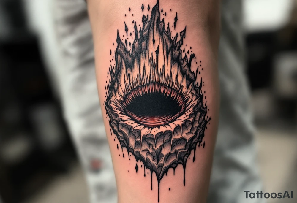 A dark hole sucking everything tattoo idea