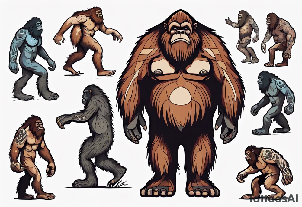 Big foot having an outer body experience tattoo idea