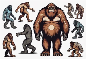 Big foot having an outer body experience tattoo idea