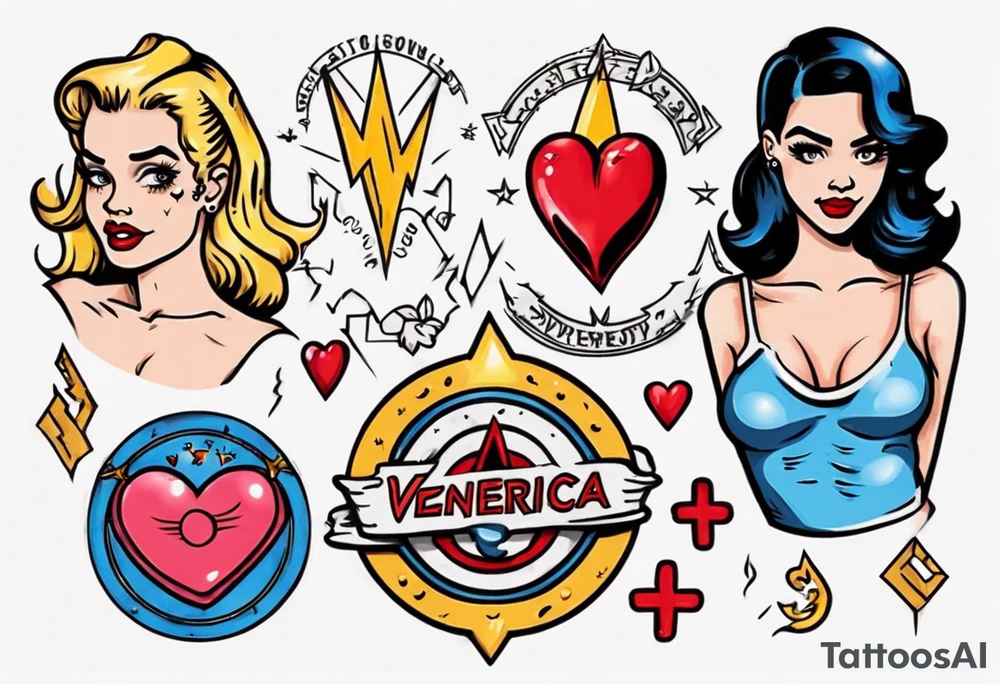 Betty and Veronica symbols tattoo idea