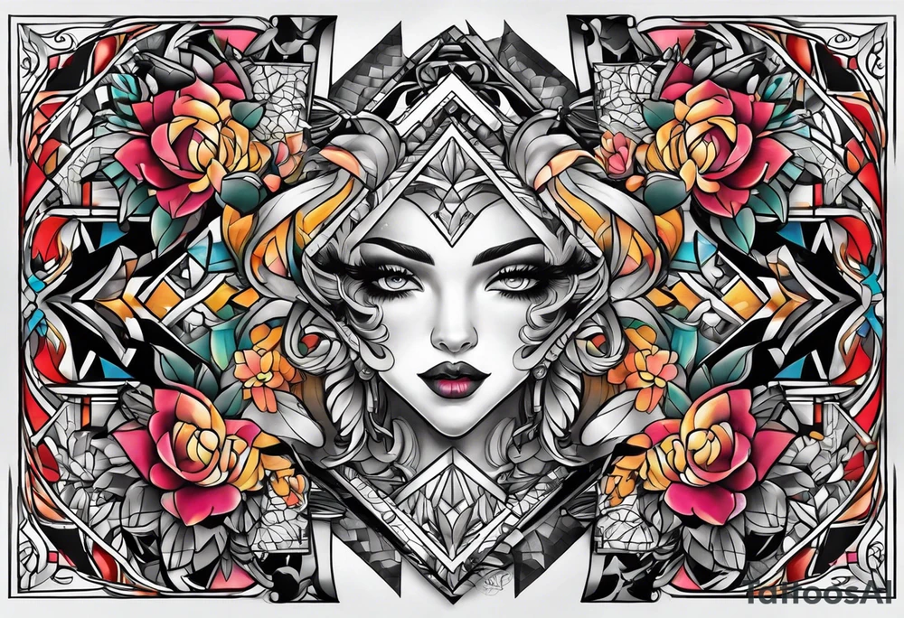 Full leg tattoo sleeve square tattoo idea