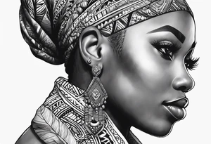 african, arm sleeve tattoo idea