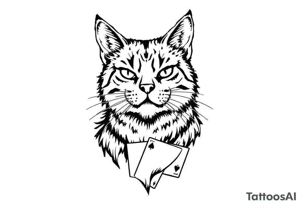 Cat tattoo, incorporate aspects of playing cards tattoo idea