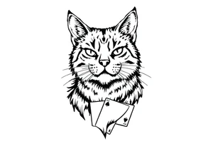 Cat tattoo, incorporate aspects of playing cards tattoo idea