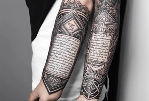 Sleeve with bible verses tattoo idea