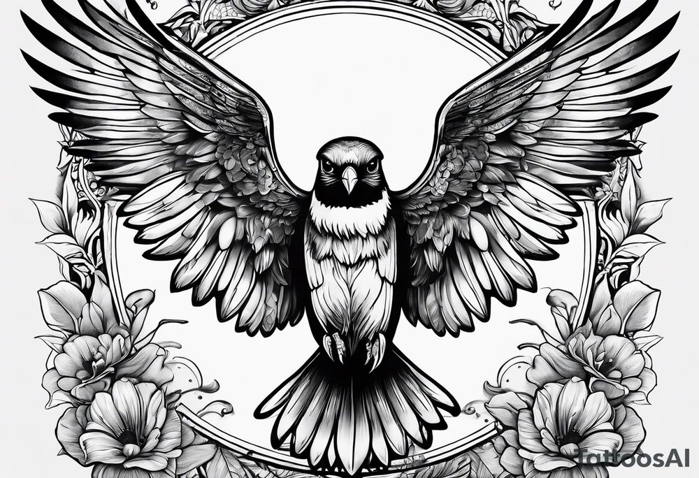 Fliegende weisse Taube tattoo idea
