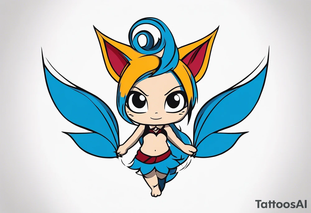 A fairy with a tail inspired by the logo of the show called Fairy Tail tattoo idea