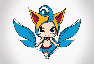 A fairy with a tail inspired by the logo of the show called Fairy Tail tattoo idea
