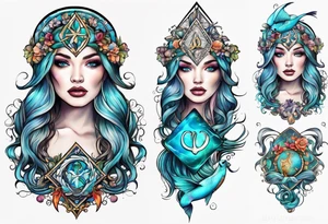 My daughters name BRINLEY KAY & her AQUARIUS zodiac sign tattoo idea