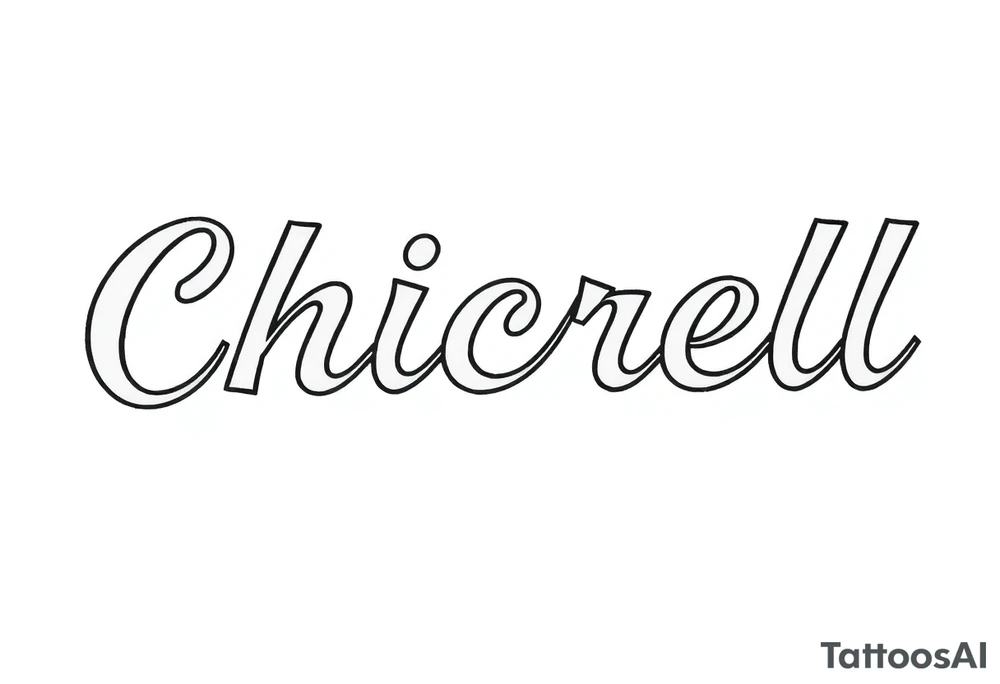 Chicano new school cursive style that says Latrell tattoo idea