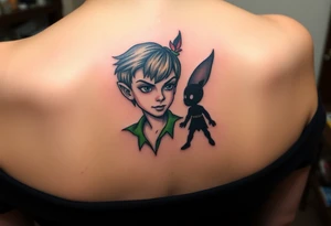 Peter Pan and hes shadow tattoo idea