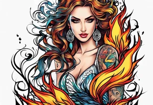 Music on fire tattoo idea