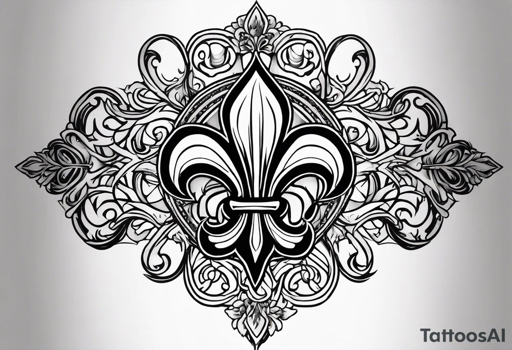 Fleur de lys celtique en flamme tattoo idea