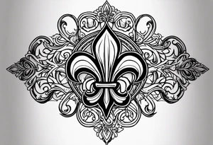 Fleur de lys celtique en flamme tattoo idea