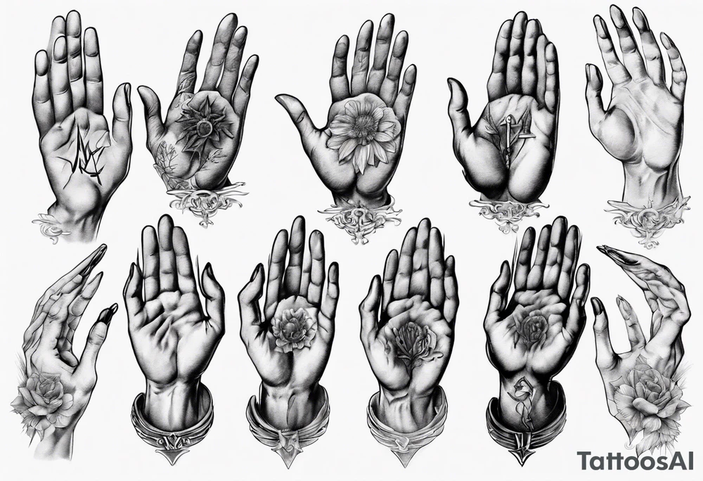 Praying hands tattoo idea