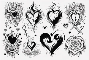 “through thick and thin” with a heart tattoo idea