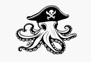 octopus wearing a pirate hat tattoo idea