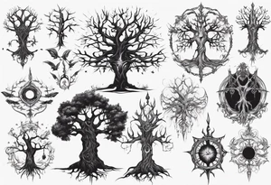 Gothic tree tattoo idea
