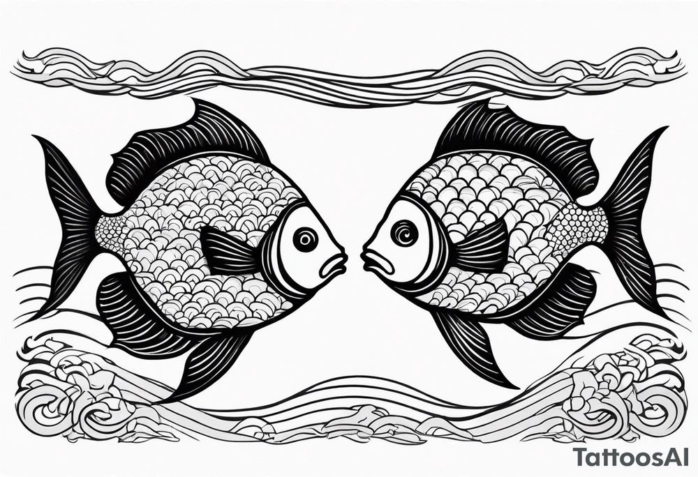 Two coi fish swimming to eachother tattoo idea