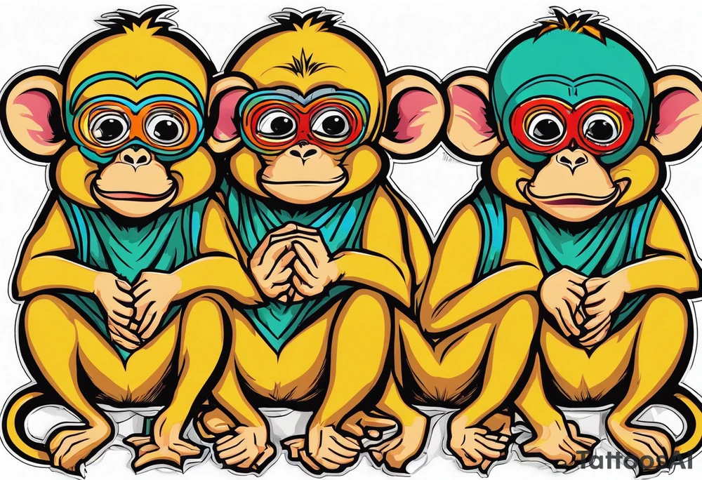 see no evil talk no evil hear no evil monkeys tattoo idea