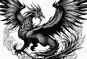 phoenix fighting a 
 dragon tattoo idea