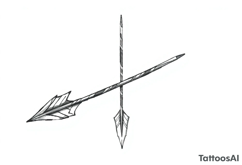 one  arrow that come down tattoo idea